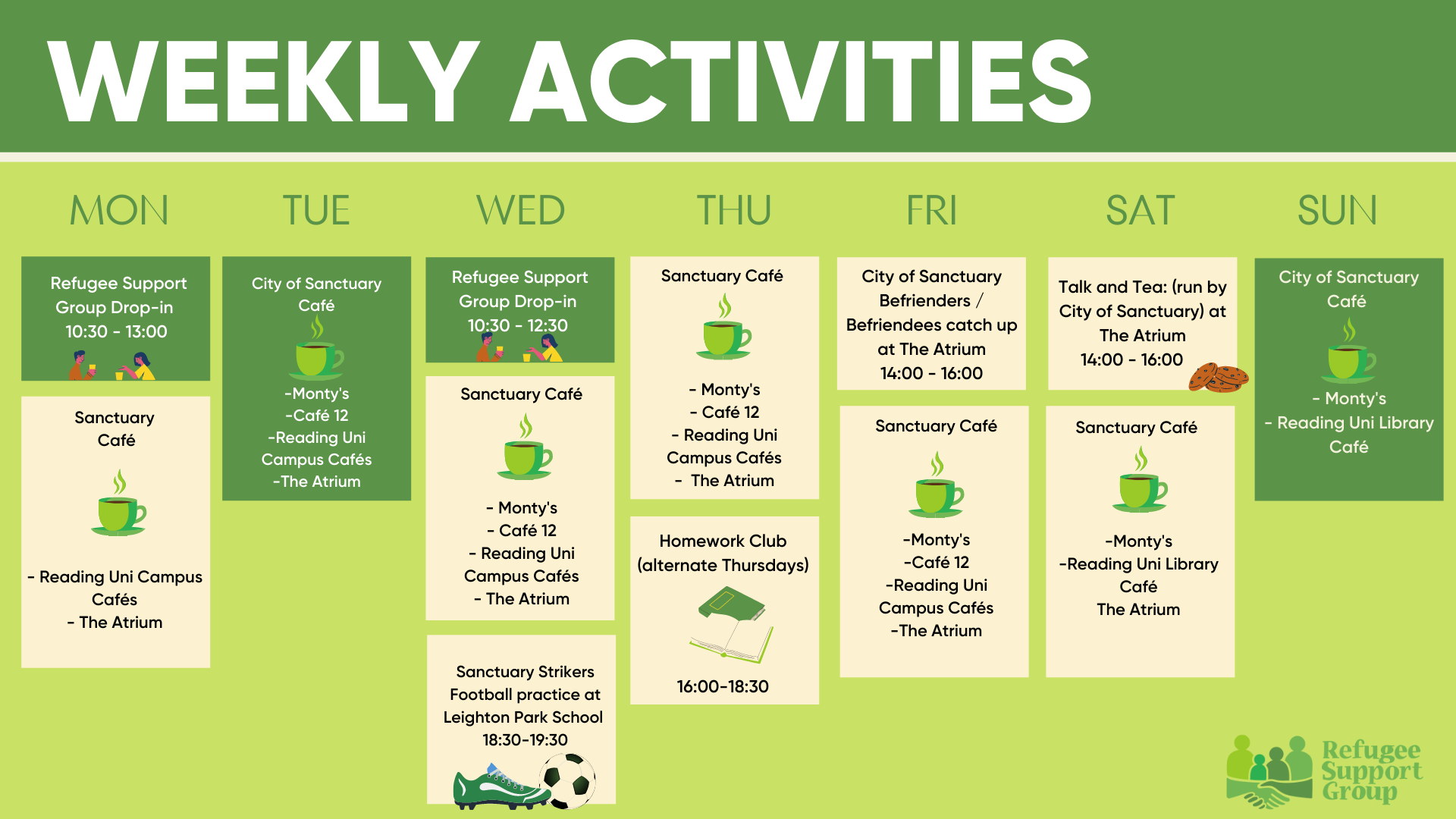 Weekly Activities timetable